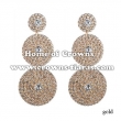 Silver Rhinestone Round Shaped Earrings