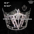5inch Crystal Rhinestone Full Round Queen Crowns