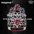 8in Height Flower Shaped Pageant Crystal Crowns