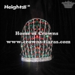 8in Height Green And Red Diamond Christmas Crowns