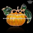Alloy Crystal Gold Plated Halloween Pumpkin Brooch Pins