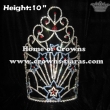 10in Height Blue Star Pageant Crowns With Red Diamonds