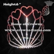 6inch Red Crystal Heart Valentines Crowns