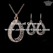 Fashion Heart Shaped Crystal Pendant Necklace Sets