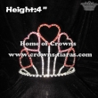 Red and Pink Crystal Heart Valentines Crowns