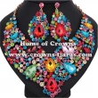 Wholesale Bridal Necklace Set With Colored Diamonds