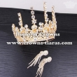Crystal Full Round Wedding Crowns With Clear Diamonds