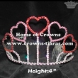 Red and Pink Crystal Heart Valentines Crowns