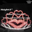 Red Lips with Heart Shaped Pageant Crowns