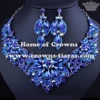Luxury Crystal Necklace Set With Purple Diamonds
