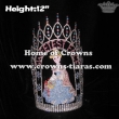 12in Height Crystal Custom Pageant Queen Crowns With Snowflakes