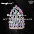 8in Height Rhinestone Pageant Queen Crowns With AB Diamonds