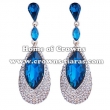 Alloy Crystal Earrings With Big Blue Diamonds