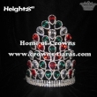 8inch Peacock Colored Big Diamond Crowns