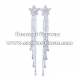 Large Long Rhinestone Bridal Wedding Earrings