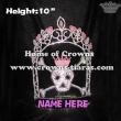 10inch Skull Pink Rhinestones Crowns