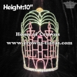 10in Height Crystal Castle Shaped Pageant Crowns With Plam Tree